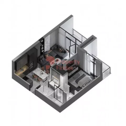 Floor plan, 1 Bed, 565 sq ft