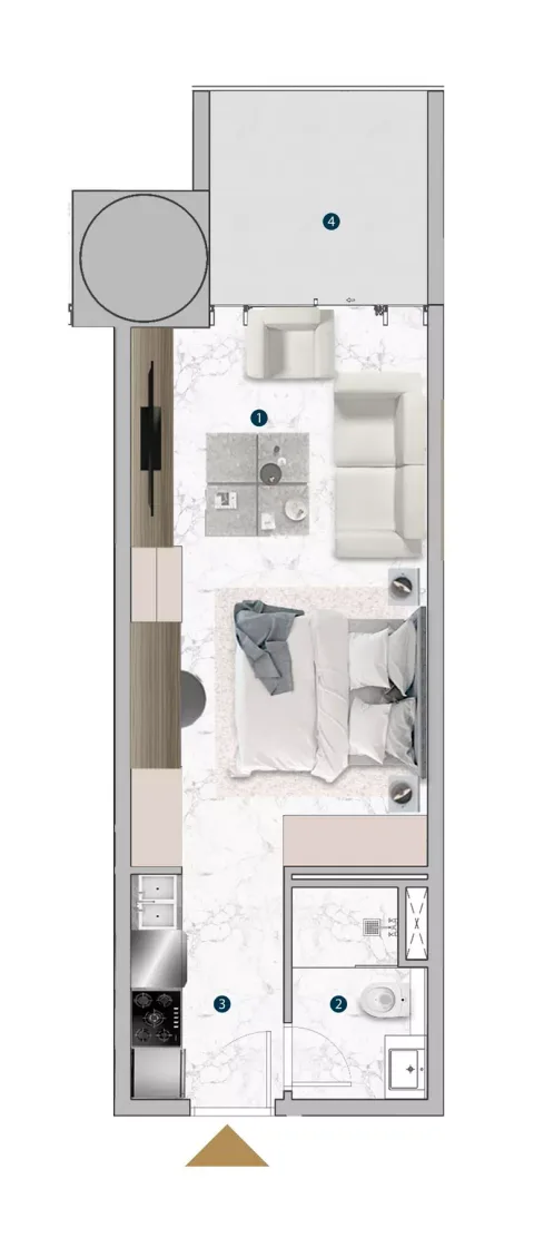 Floor plan, Studio, 2,712 sq ft
