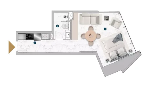 Floor plan, Studio, 470 sq ft
