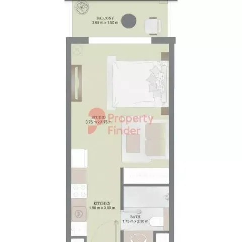 Floor plan, Studio, 399 sq ft