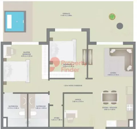 Floor plan, 2 Beds, 1,474 sq ft