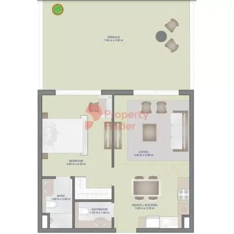 Floor plan, 1 Bed, 1,046 sq ft
