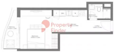 Floor plan, Studio, 387 sq ft