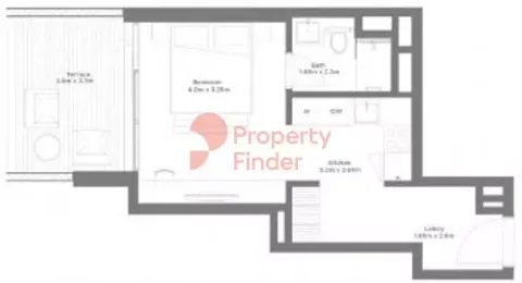 Floor plan, Studio, 495 sq ft