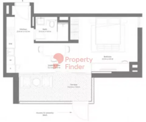 Floor plan, Studio, 602 sq ft
