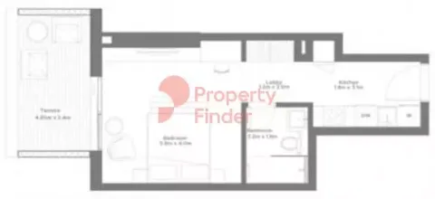 Floor plan, Studio, 484 sq ft