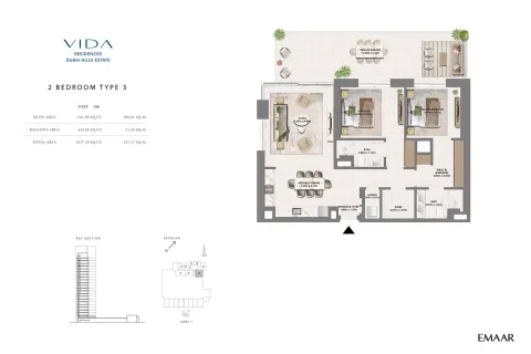 Floor plan, 2 Beds, 1,627 sq ft