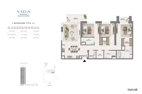 Floor plan, 3 Beds, 1,703 sq ft