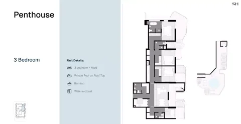 Floor plan, 3 Beds, 0 sq ft