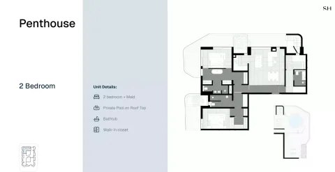 Floor plan, 2 Beds, 0 sq ft
