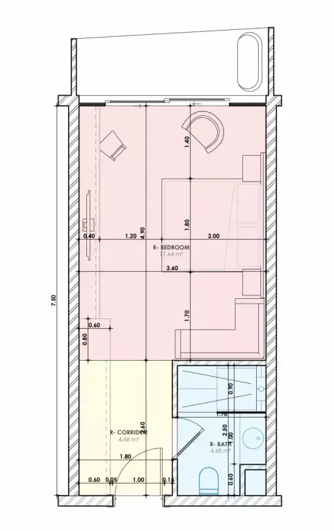 Floor plan, Studio, 353 sq ft