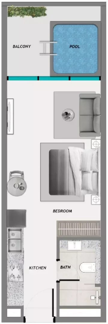 Floor plan, Studio, 0 sq ft