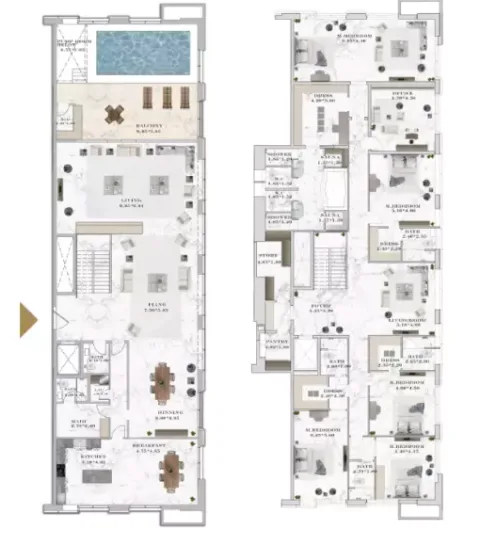 Floor plan, 5 Beds, 4,048 sq ft