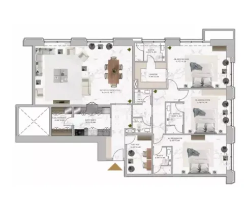 Floor plan, 3 Beds, 0 sq ft