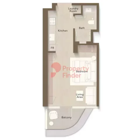 Floor plan, Studio, 475 sq ft