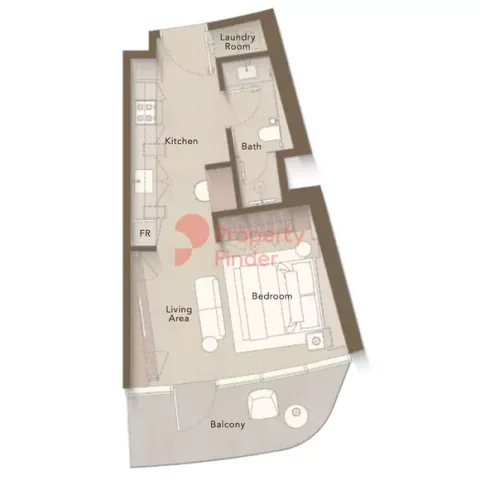 Floor plan, Studio, 523 sq ft