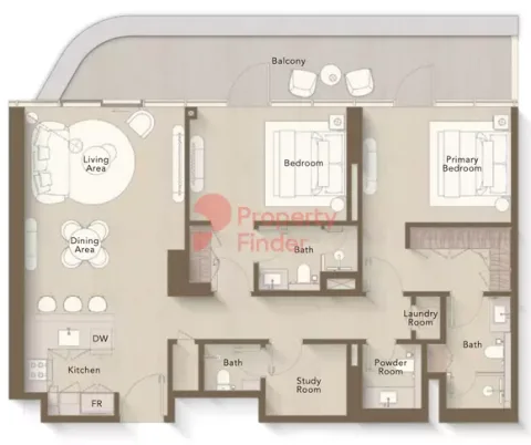 Floor plan, 2 Beds, 1,530 sq ft