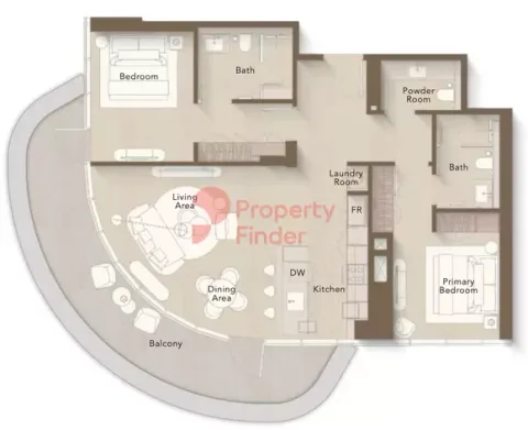 Floor plan, 2 Beds, 1,445 sq ft