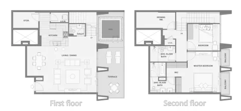 Floor plan, 2 Beds, 1,842 sq ft