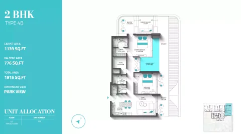 Floor plan, 2 Beds, 1,915 sq ft