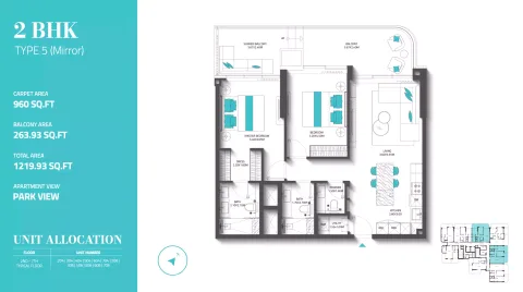 Floor plan, 2 Beds, 1,219 sq ft