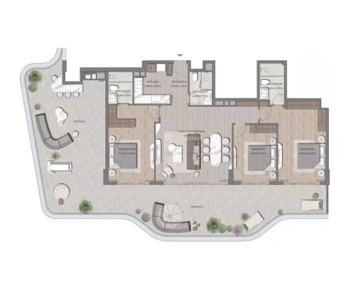 Floor plan, 3 Beds, 2,432 sq ft
