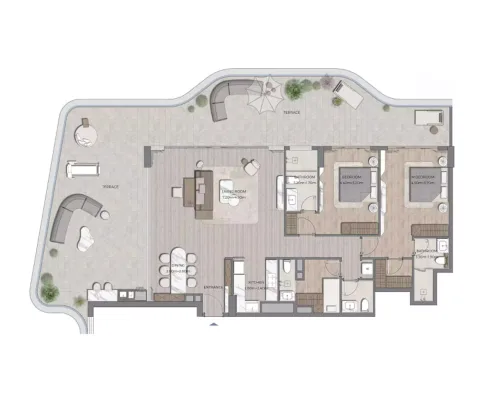 Floor plan, 3 Beds, 2,574 sq ft