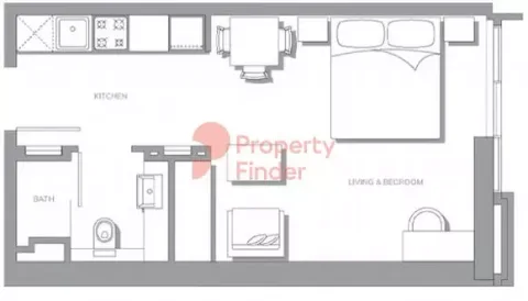 Floor plan, Studio, 366 sq ft
