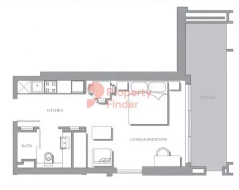 Floor plan, Studio, 497 sq ft