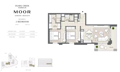 Floor plan, 2 Beds, 1,062 sq ft