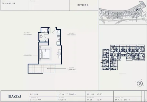 Floor plan, Studio, 384 sq ft