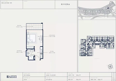 Floor plan, Studio, 381 sq ft