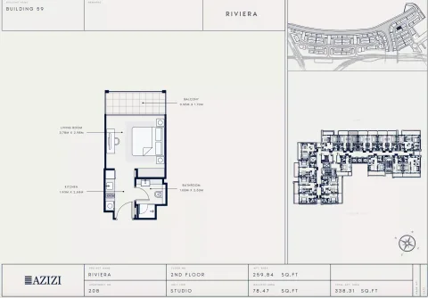 Floor plan, Studio, 338 sq ft