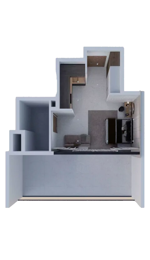 Floor plan, Studio, 583 sq ft