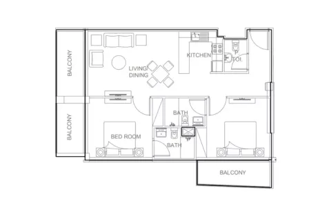 Floor plan, 1 Bed, 1,035 sq ft