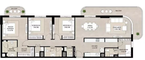 Floor plan, 3 Beds, 1,808 sq ft