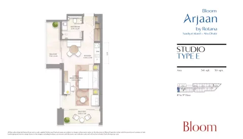 Floor plan, Studio, 541 sq ft
