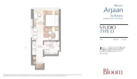 Floor plan, Studio, 395 sq ft