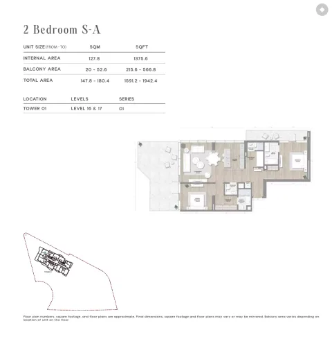 Floor plan, 2 Beds, 1,591 sq ft
