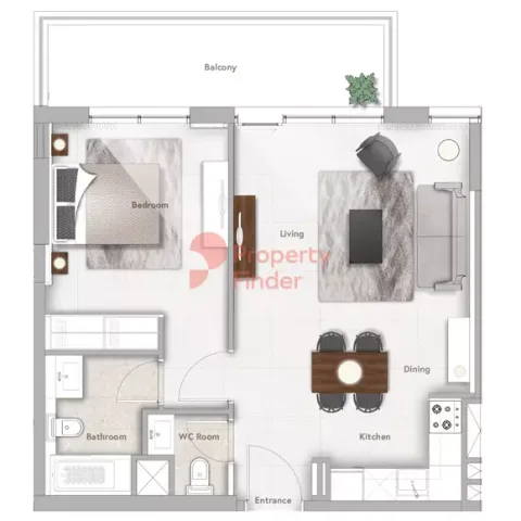 Floor plan, 1 Bed, 774 sq ft