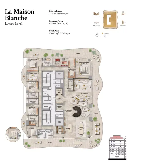 Floor plan, 5 Beds, 18,803 sq ft