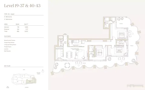 Floor plan, 3 Beds, 3,037 sq ft