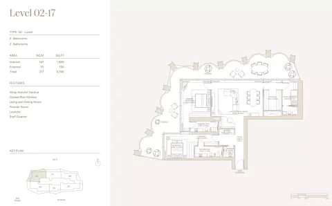 Floor plan, 2 Beds, 2,336 sq ft
