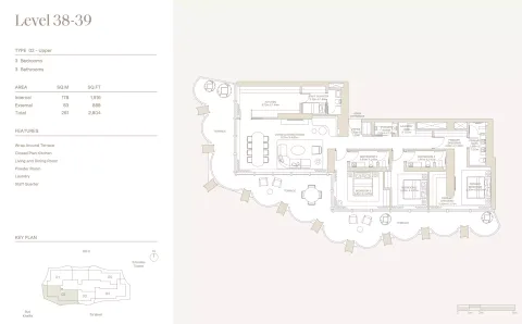 Floor plan, 3 Beds, 2,804 sq ft