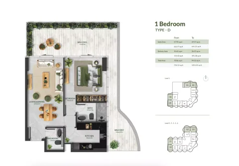 Floor plan, 1 Bed, 754 sq ft
