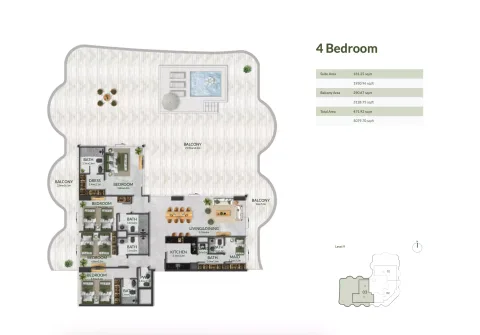 Floor plan, 4 Beds, 5,079 sq ft