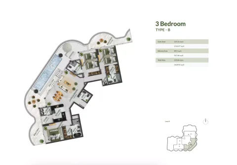 Floor plan, 3 Beds, 2,529 sq ft