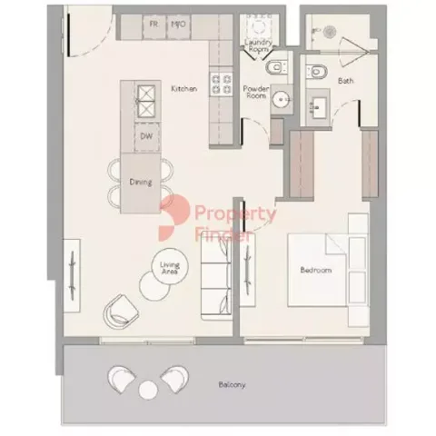 Floor plan, 1 Bed, 882 sq ft