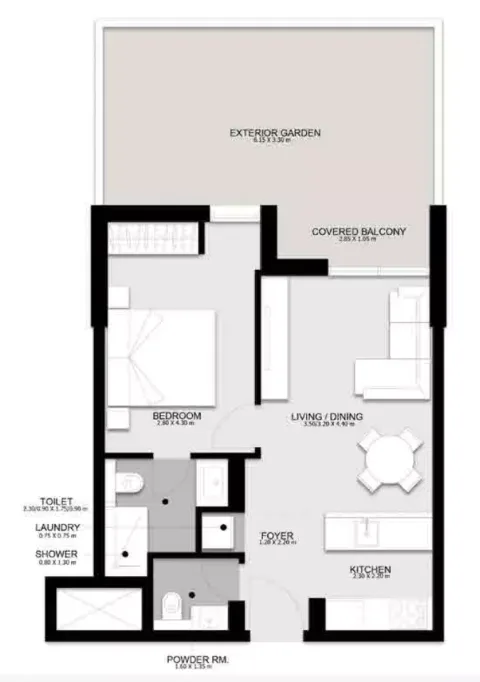 Floor plan, 1 Bed, 899 sq ft