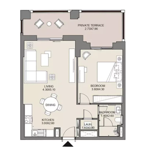 Floor plan, 1 Bed, 882 sq ft